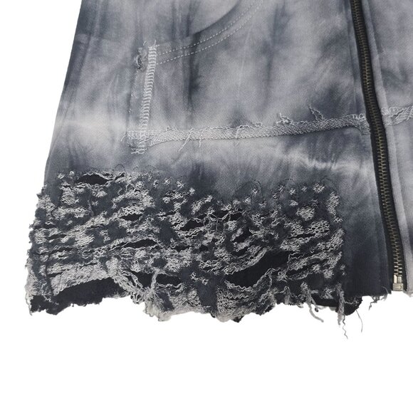 Crash & Burn Affliction Gothic Hooded Jacket Tie-Dye Full Zip Streetwear Med - Picture 12 of 13